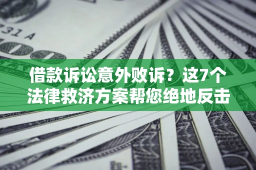北京借款诉讼意外败诉？这7个法律救济方案帮您绝地反击！